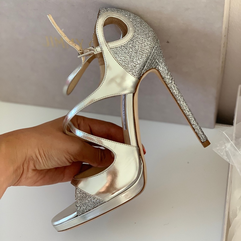 Jimmy Choo “Fancie” in Silver Metallic